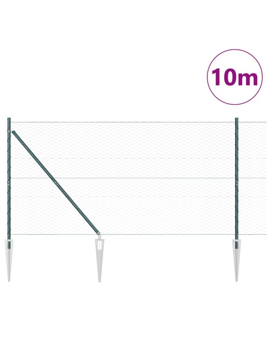 Žogs ar stabiem. zaļa 1.4 x 10 m pvc pārklāts tērauds