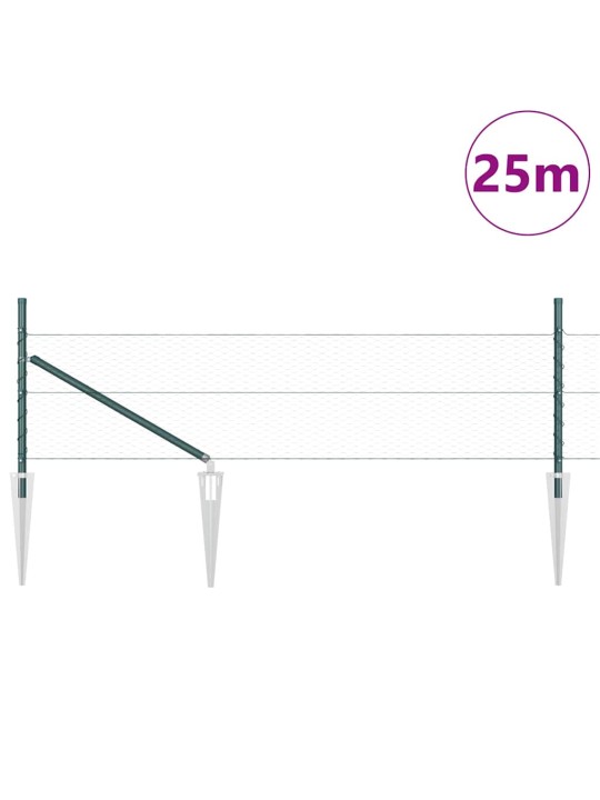 Žogs ar stabiem. zaļa 0.5 x 25 m pvc pārklāts tērauds