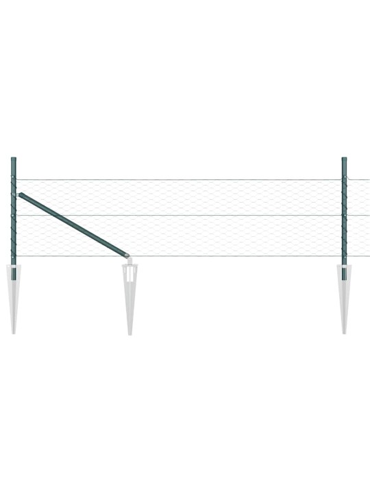 Žogs ar stabiem. zaļa 0.5 x 25 m pvc pārklāts tērauds