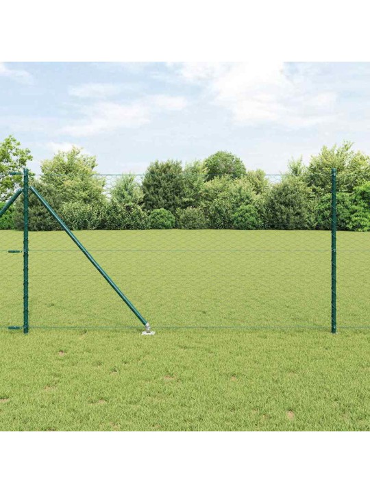 Žogs ar stabiem. zaļa 1 x 25 m pvc pārklāts tērauds