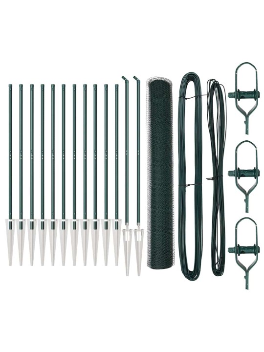 Žogs ar stabiem. zaļa 1.4 x 25 m pvc pārklāts tērauds