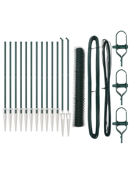 Žogs ar stabiem. zaļa 1.4 x 25 m pvc pārklāts tērauds