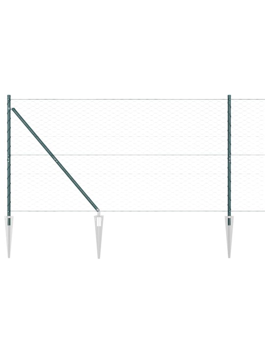 Žogs ar stabiem. zaļa 1.4 x 25 m pvc pārklāts tērauds