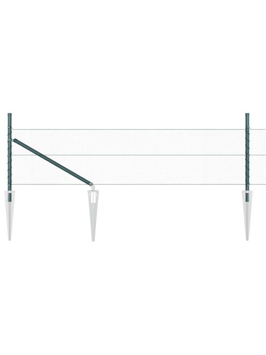Žogs ar stabiem. zaļa 0.5 x 50 m pvc pārklāts tērauds