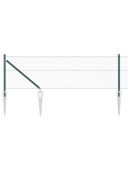 Žogs ar stabiem. zaļa 0.8 x 50 m pvc pārklāts tērauds