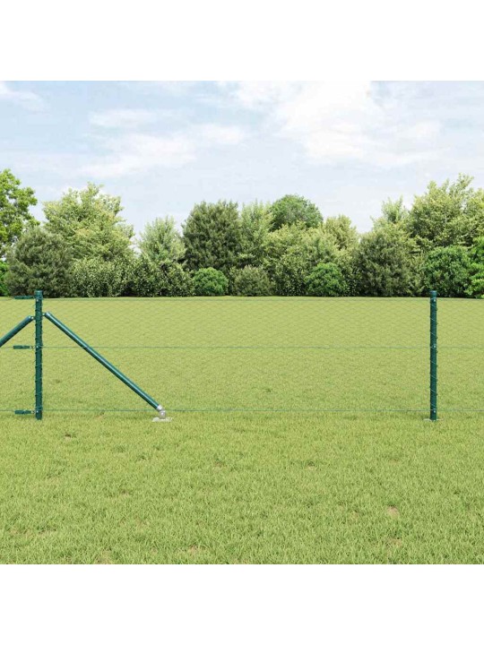 Žogs ar stabiem. zaļa 0.8 x 50 m pvc pārklāts tērauds