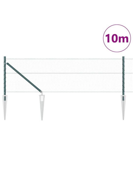 Žogs ar stabiem. zaļa 0.8 x 50 m pvc pārklāts tērauds