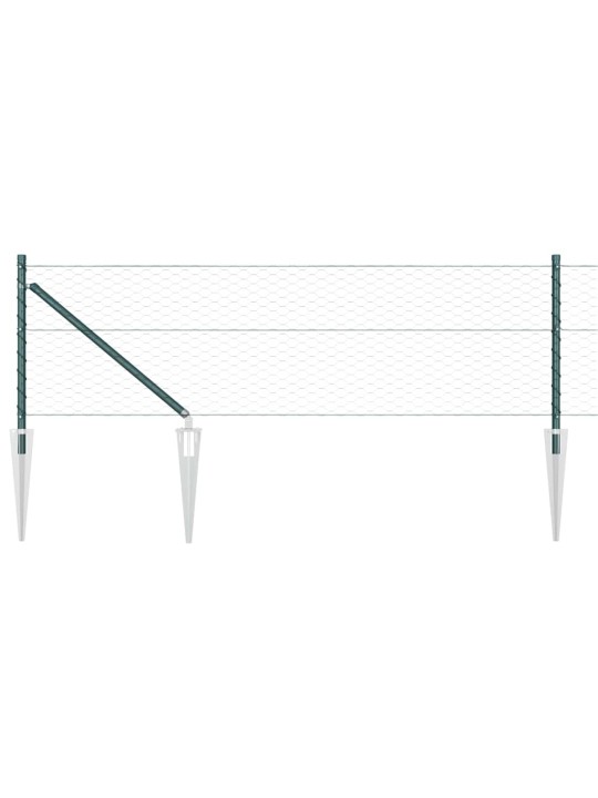 Žogs ar stabiem. zaļa 0.8 x 50 m pvc pārklāts tērauds