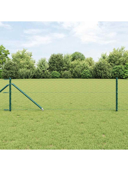 Žogs ar stabiem. zaļa 0.8 x 50 m pvc pārklāts tērauds