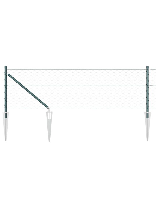 Žogs ar stabiem. zaļa 0.8 x 50 m pvc pārklāts tērauds