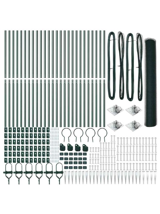 Žogs ar stabiem. zaļa 1.4 x 50 m pvc pārklāts tērauds