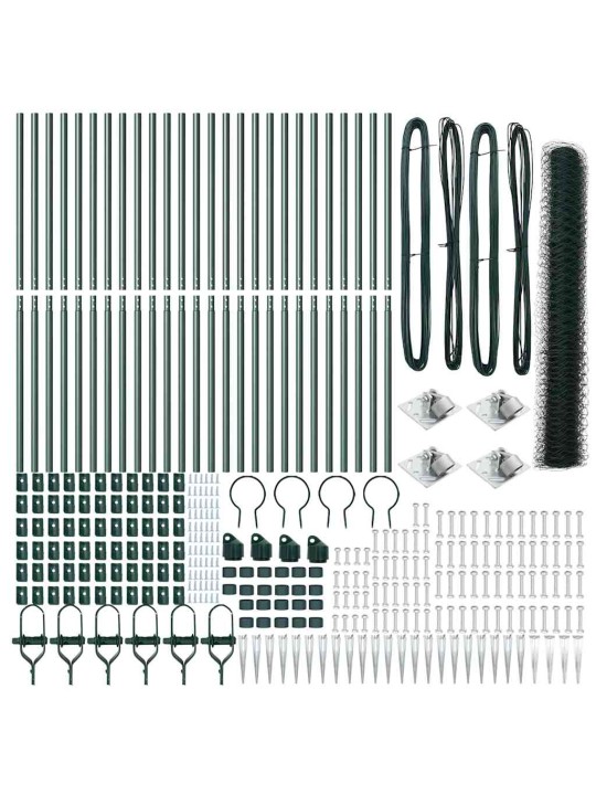 Žogs ar stabiem. zaļa 1.4 x 50 m pvc pārklāts tērauds