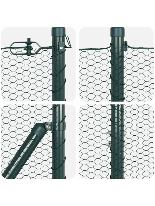 Žogs ar stabiem. zaļa 1.6 x 50 m pvc pārklāts tērauds