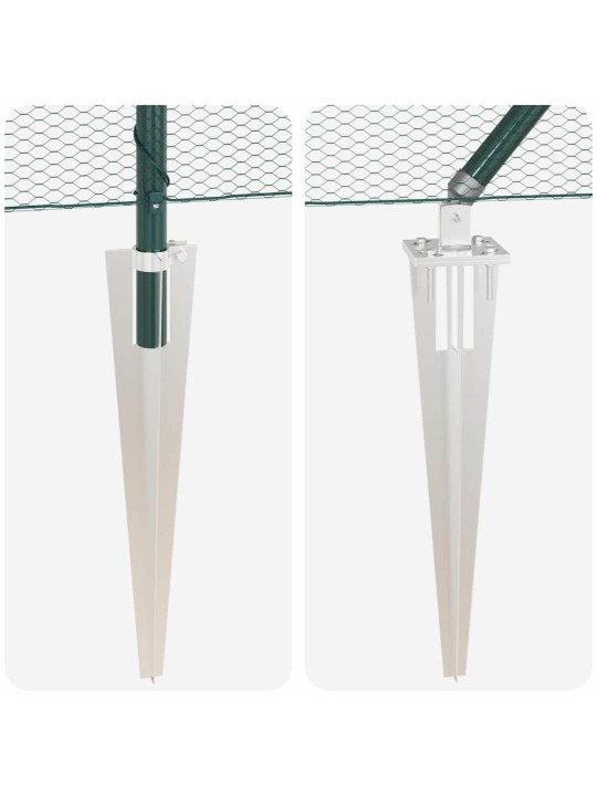 Žogs ar stabiem. zaļa 1.6 x 50 m pvc pārklāts tērauds