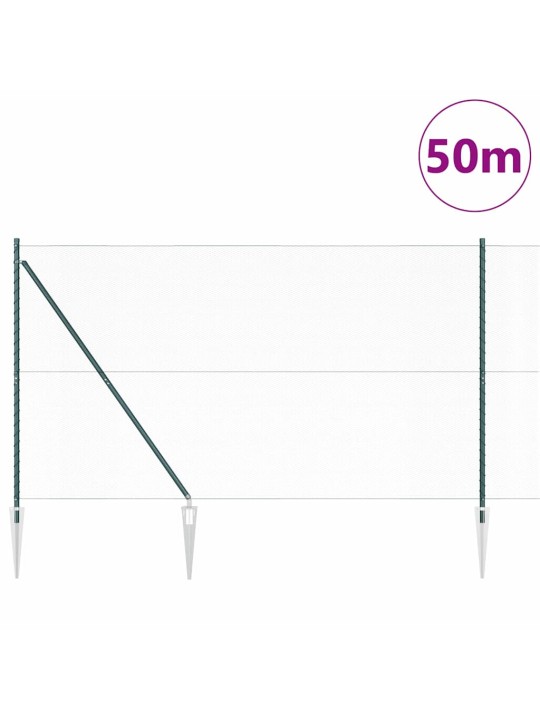 Žogs ar stabiem. zaļa 1.6 x 50 m pvc pārklāts tērauds