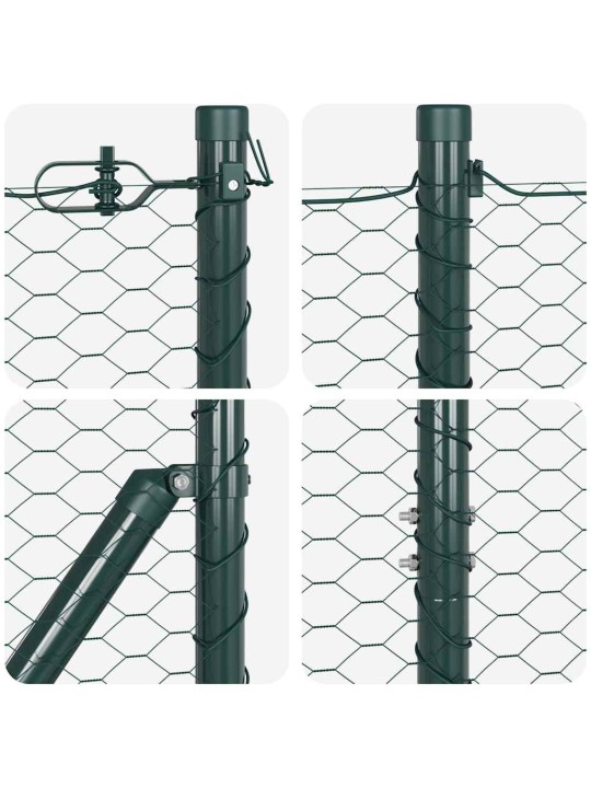 Žogs ar stabiem. zaļa 1.6 x 50 m pvc pārklāts tērauds
