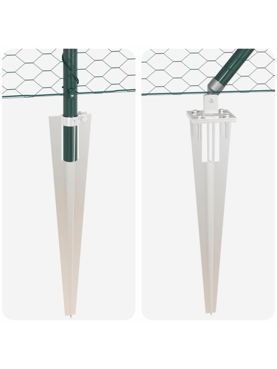 Žogs ar stabiem. zaļa 1.6 x 50 m pvc pārklāts tērauds