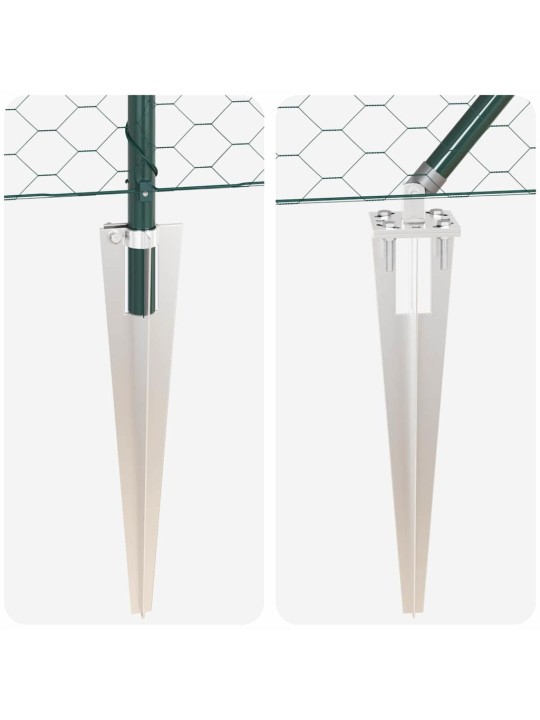 Žogs ar stabiem. zaļa 1.6 x 50 m pvc pārklāts tērauds