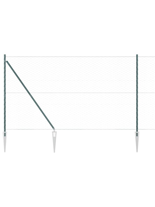 Žogs ar stabiem. zaļa 1.6 x 50 m pvc pārklāts tērauds