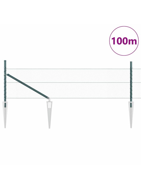 Žogs ar stabiem. zaļa 0.4 x 100 m pvc pārklāts tērauds