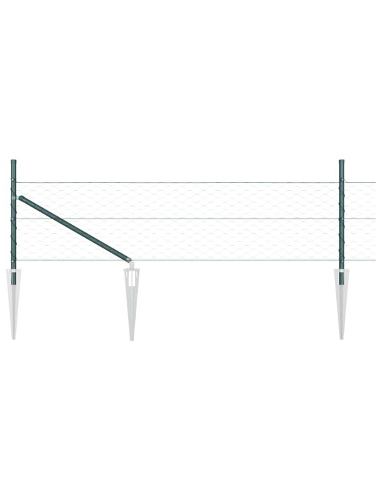 Žogs ar stabiem. zaļa 0.5 x 100 m pvc pārklāts tērauds