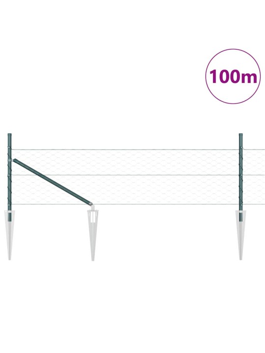 Žogs ar stabiem. zaļa 0.5 x 100 m pvc pārklāts tērauds