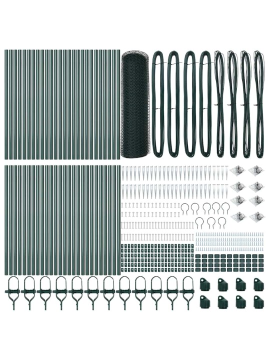 Žogs ar stabiem. zaļa 1 x 100 m pvc pārklāts tērauds