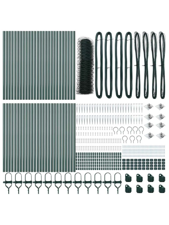 Žogs ar stabiem. zaļa 1 x 100 m pvc pārklāts tērauds