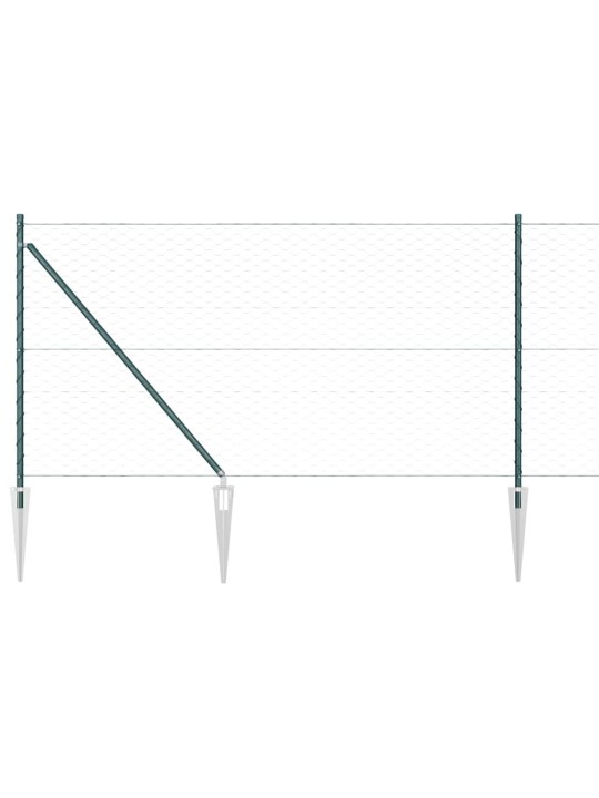 Žogs ar stabiem. zaļa 1 x 100 m pvc pārklāts tērauds