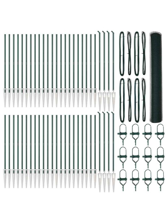 Žogs ar stabiem. zaļa 1.2 x 100 m pvc pārklāts tērauds