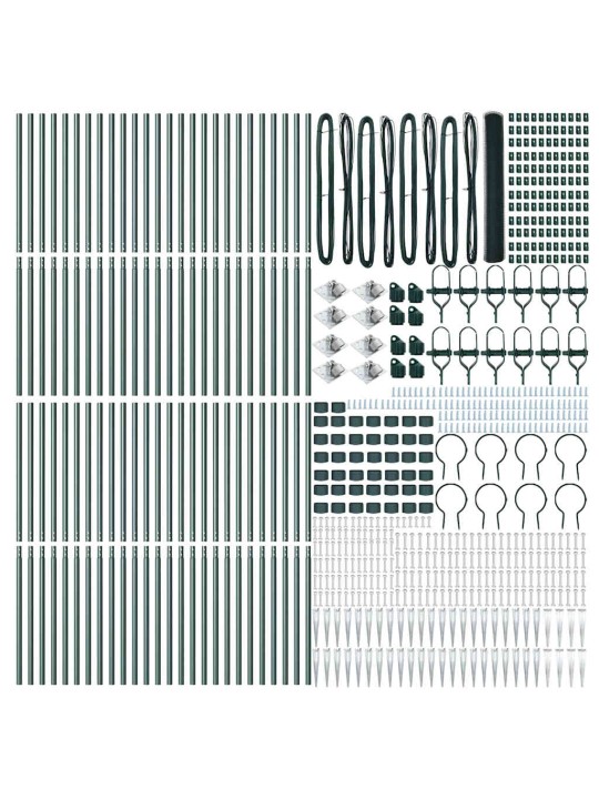 Žogs ar stabiem. zaļa 1.2 x 100 m pvc pārklāts tērauds