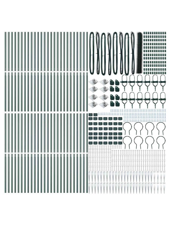 Žogs ar stabiem. zaļa 1.2 x 100 m pvc pārklāts tērauds