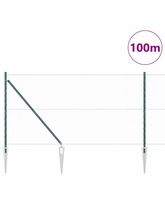 Žogs ar stabiem. zaļa 1.4 x 100 m pvc pārklāts tērauds
