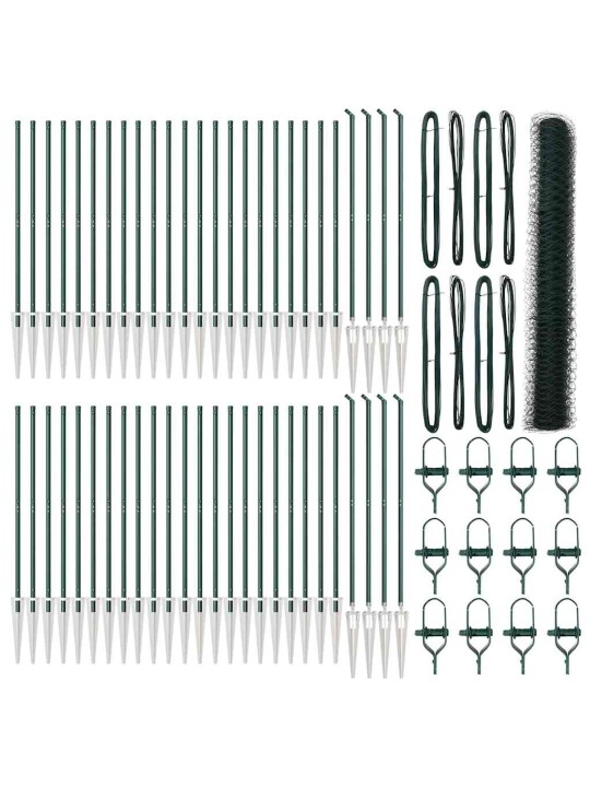 Žogs ar stabiem. zaļa 1.4 x 100 m pvc pārklāts tērauds