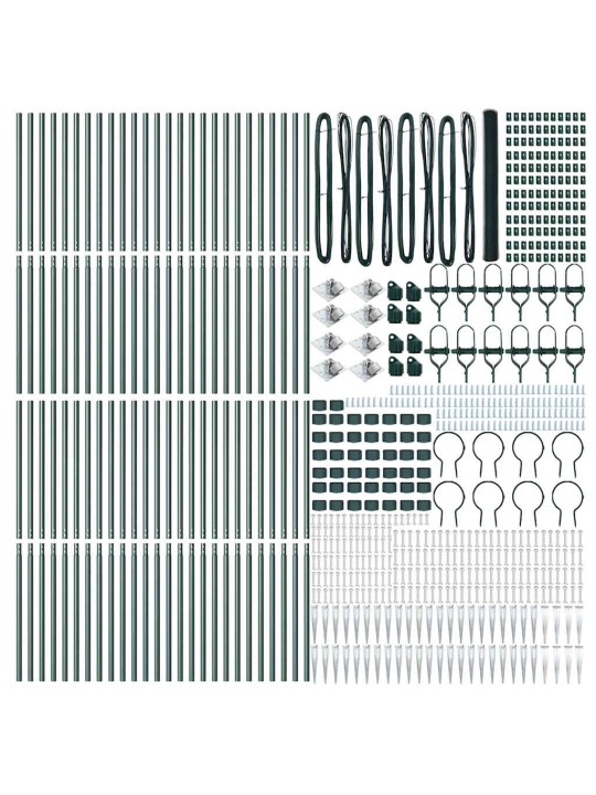 Žogs ar stabiem. zaļa 1.5 x 100 m pvc pārklāts tērauds