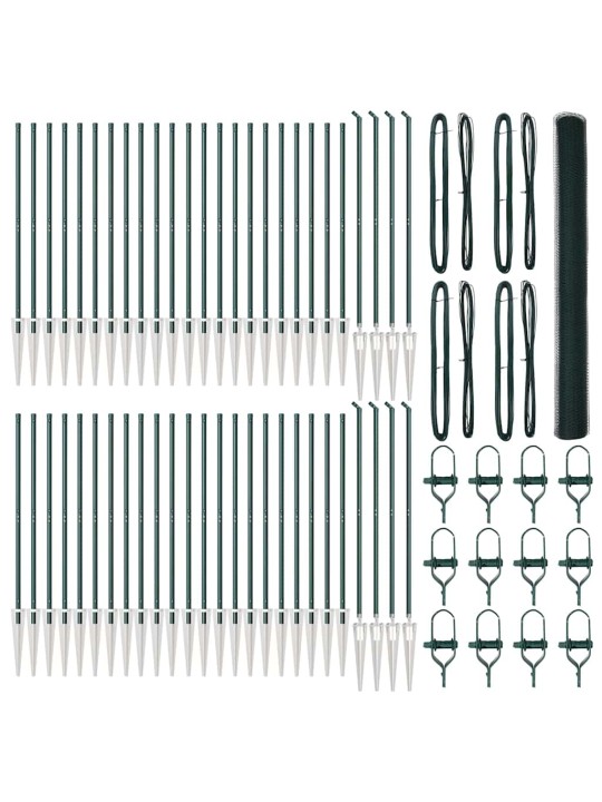 Žogs ar stabiem. zaļa 1.6 x 100 m pvc pārklāts tērauds
