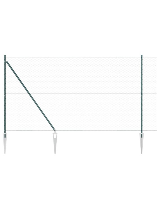 Žogs ar stabiem. zaļa 1.6 x 100 m pvc pārklāts tērauds