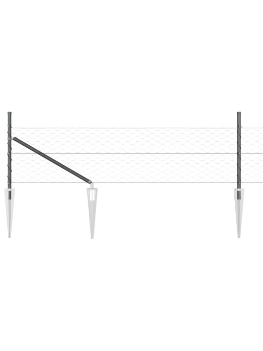 Žogs ar stabiem. pelēka 0.4 x 10 m pvc pārklāts tērauds