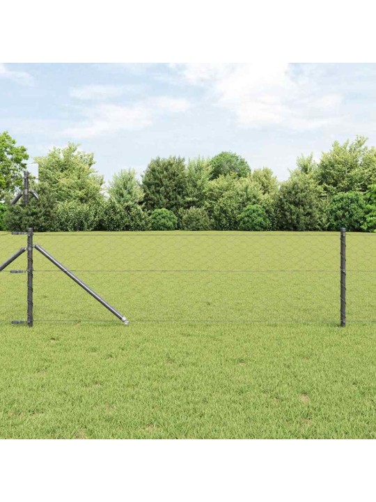 Žogs ar stabiem. pelēka 0.6 x 10 m pvc pārklāts tērauds