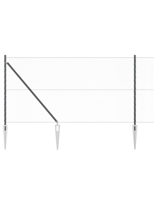 Žogs ar stabiem. pelēka 1 x 10 m pvc pārklāts tērauds