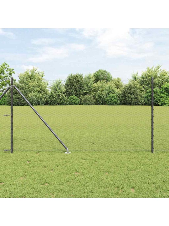 Žogs ar stabiem. pelēka 1 x 10 m pvc pārklāts tērauds