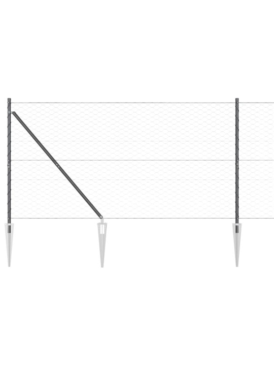 Žogs ar stabiem. pelēka 1.2 x 10 m pvc pārklāts tērauds
