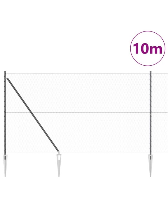 Žogs ar stabiem. pelēka 1.6 x 10 m pvc pārklāts tērauds