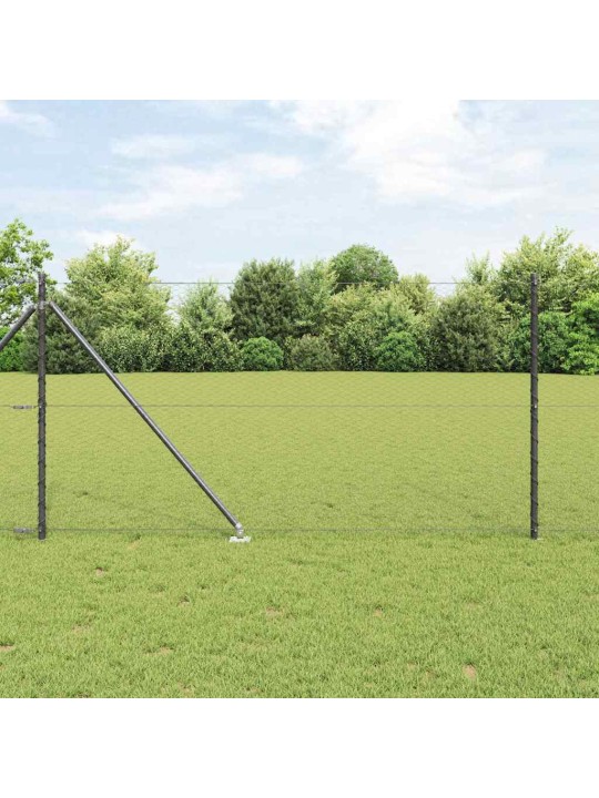 Žogs ar stabiem. pelēka 1 x 25 m pvc pārklāts tērauds