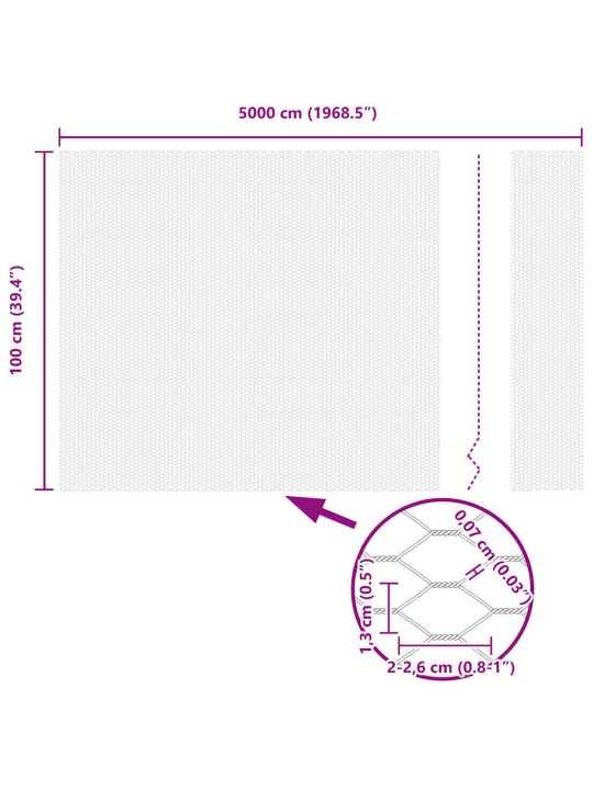 Žogs ar stabiem. pelēka 1 x 50 m pvc pārklāts tērauds