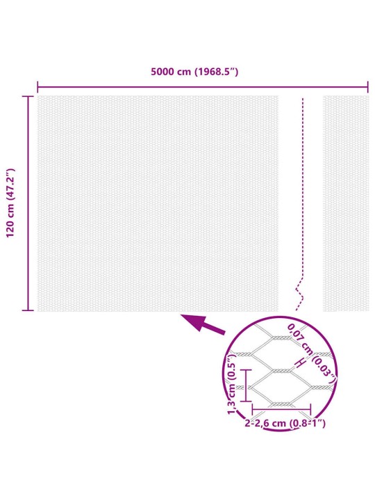 Žogs ar stabiem. pelēka 1.2 x 50 m pvc pārklāts tērauds