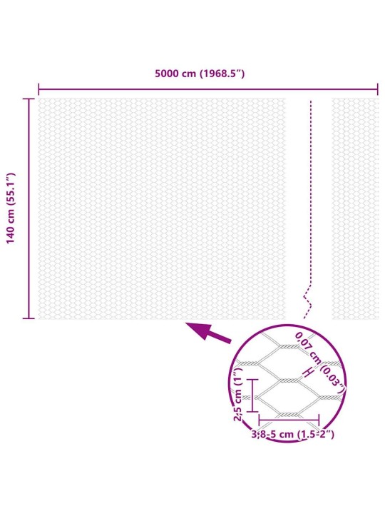Žogs ar stabiem. pelēka 1.4 x 50 m pvc pārklāts tērauds