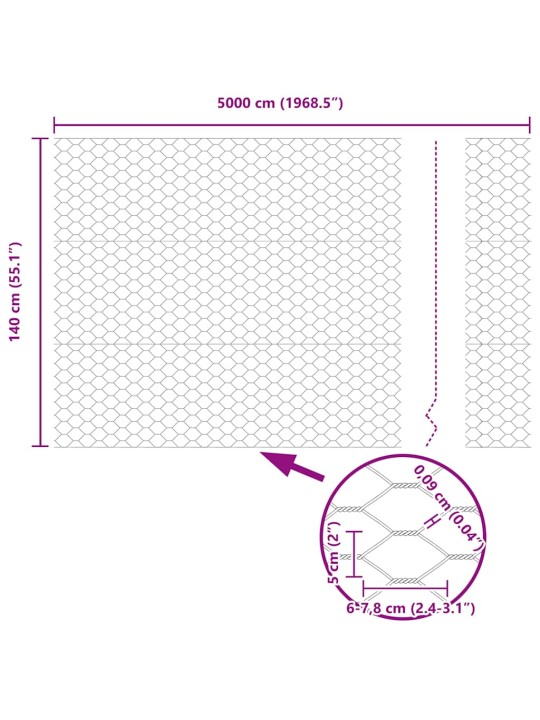 Žogs ar stabiem. pelēka 1.4 x 50 m pvc pārklāts tērauds