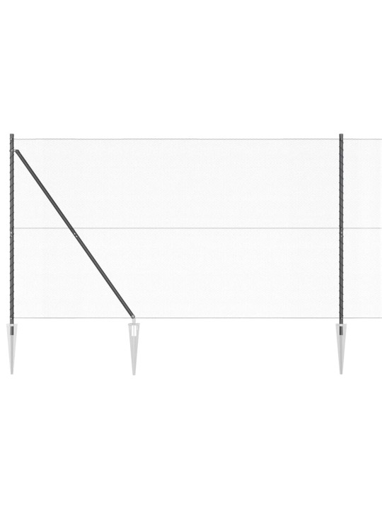 Žogs ar stabiem. pelēka 1.6 x 50 m pvc pārklāts tērauds