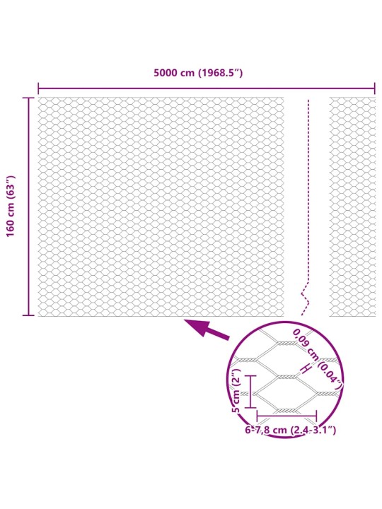 Žogs ar stabiem. pelēka 1.6 x 50 m pvc pārklāts tērauds
